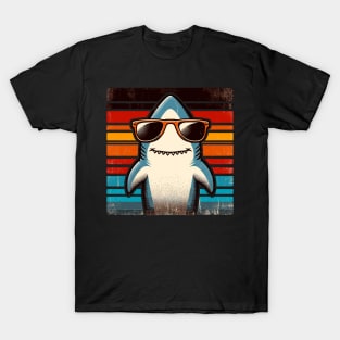 Cool Retro Shark in Sunglasses 70s 80s 90s Funny Shark T-Shirt